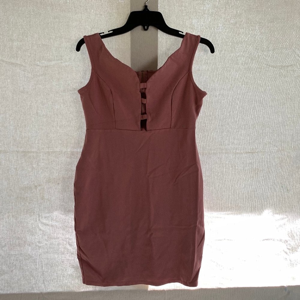 Large PINK BODYCON DRESS With Back Zipper